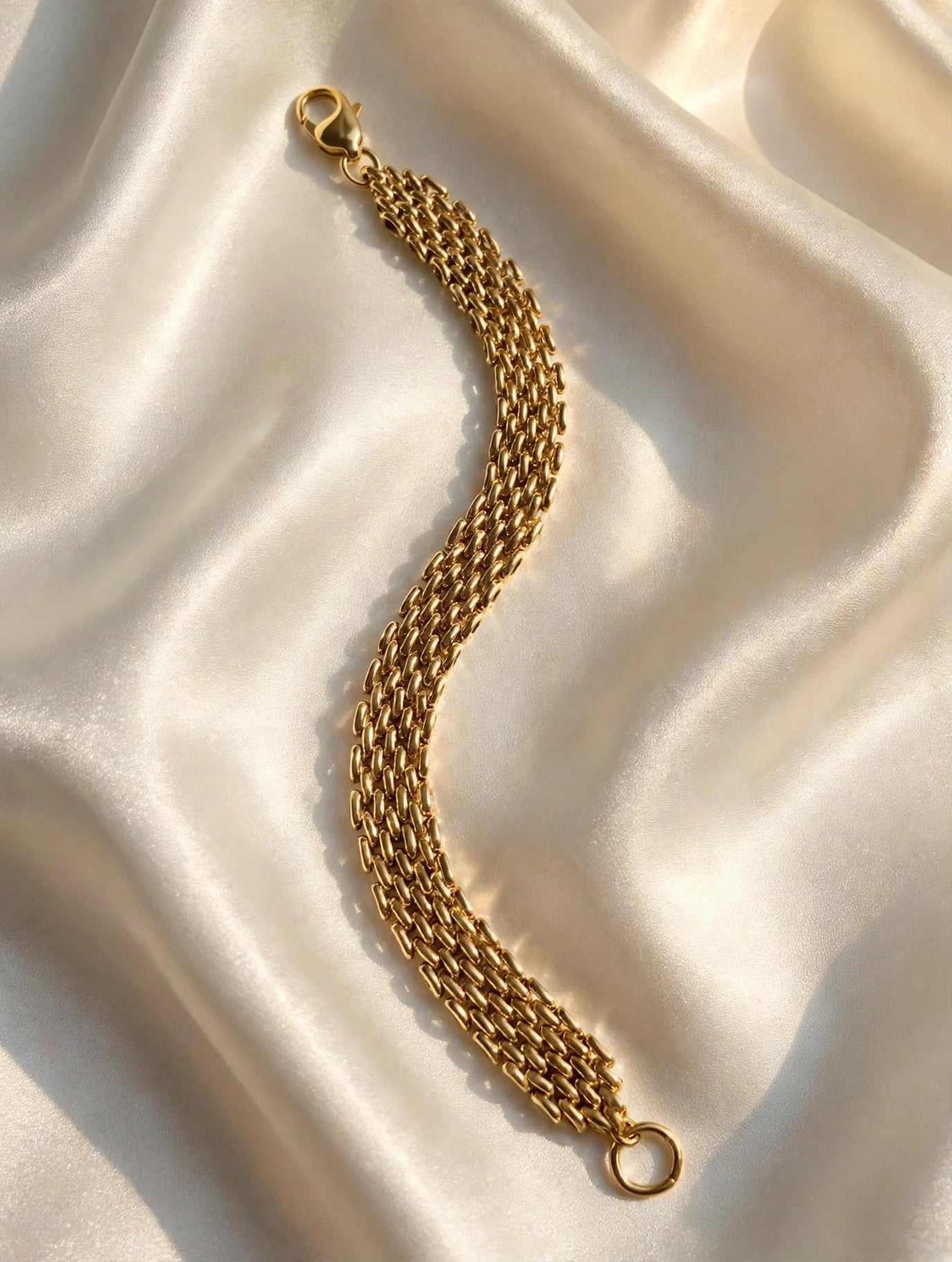 9K Yellow Gold Brick Link Bracelet 7.5''