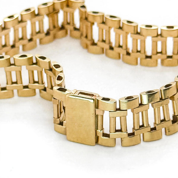 9K Yellow Gold Gate Link Bracelet 7''