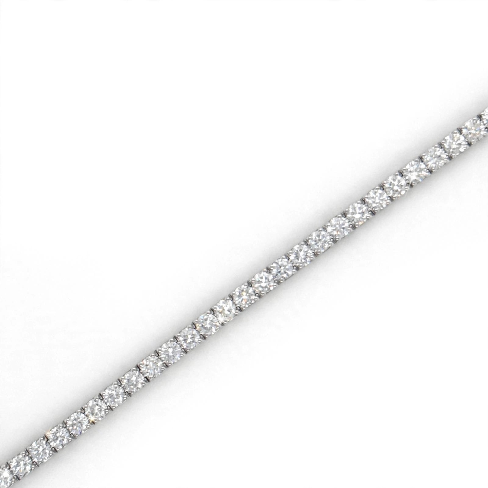 9K White Gold 5.04ct Diamond Tennis Bracelet 7''