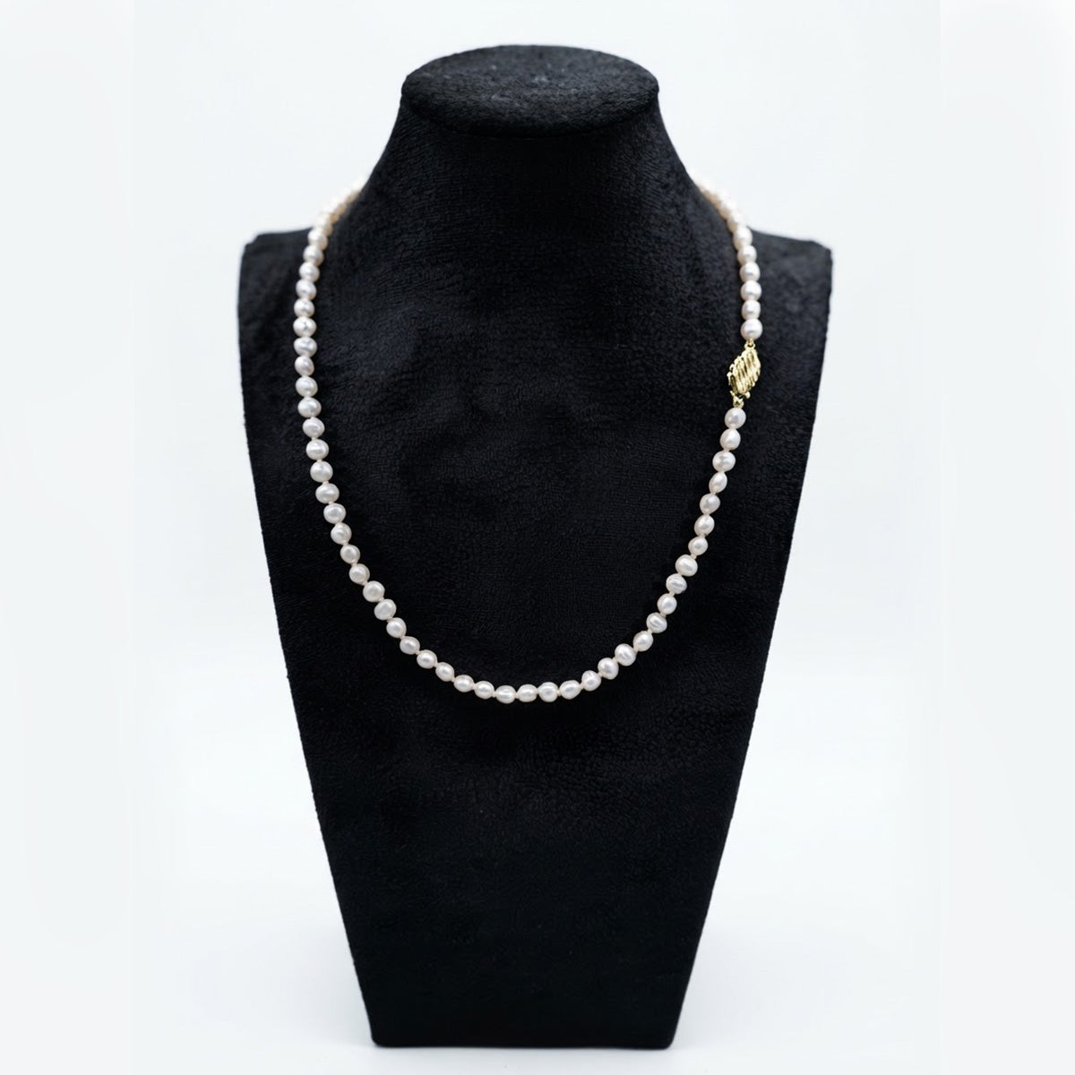 9K Yellow Gold 76-Pearl Strand Necklace 18''