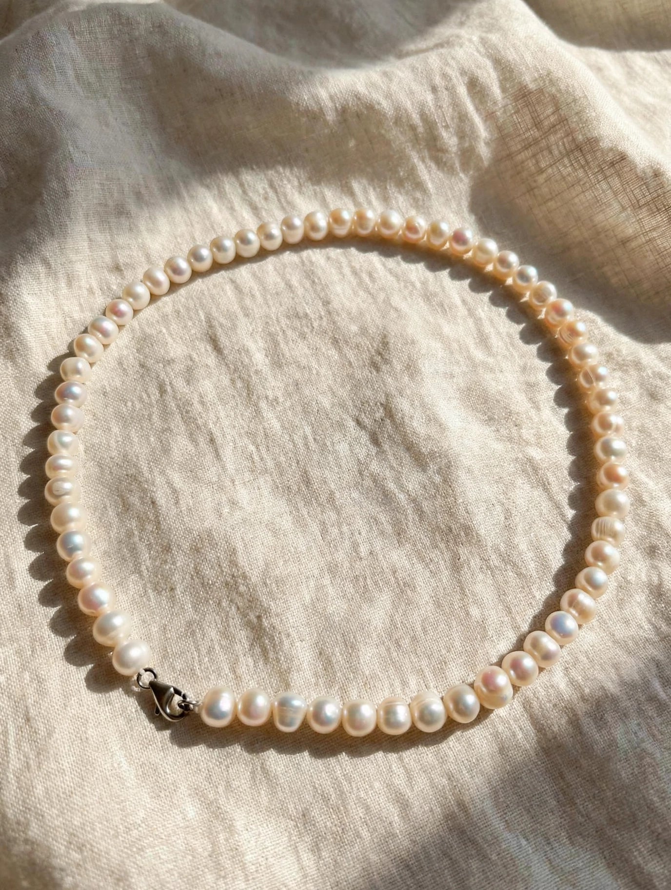 Sterling Silver 59-Pearl Strand Necklace 18''