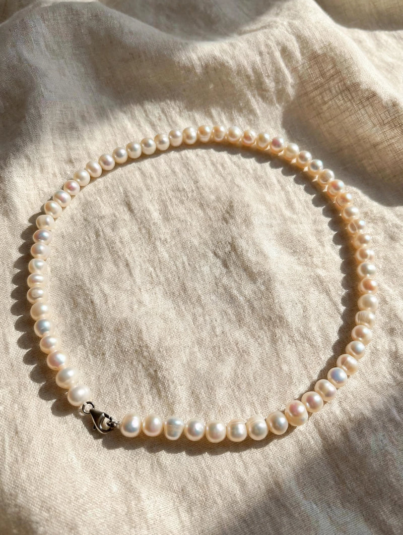 Sterling Silver 59-Pearl Strand Necklace 18''