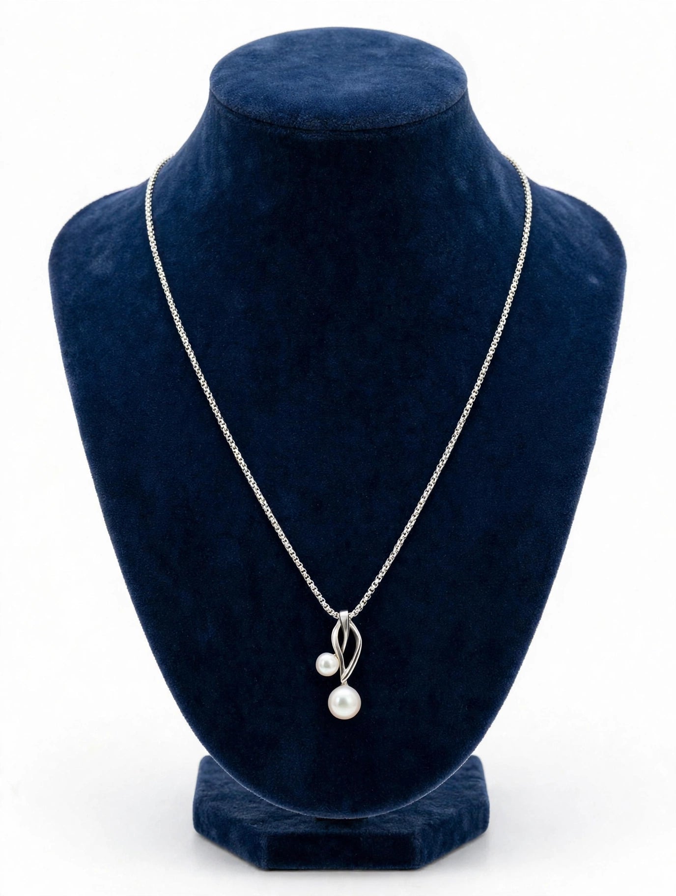 Sterling Silver Dual-Pearl Pendant Necklace