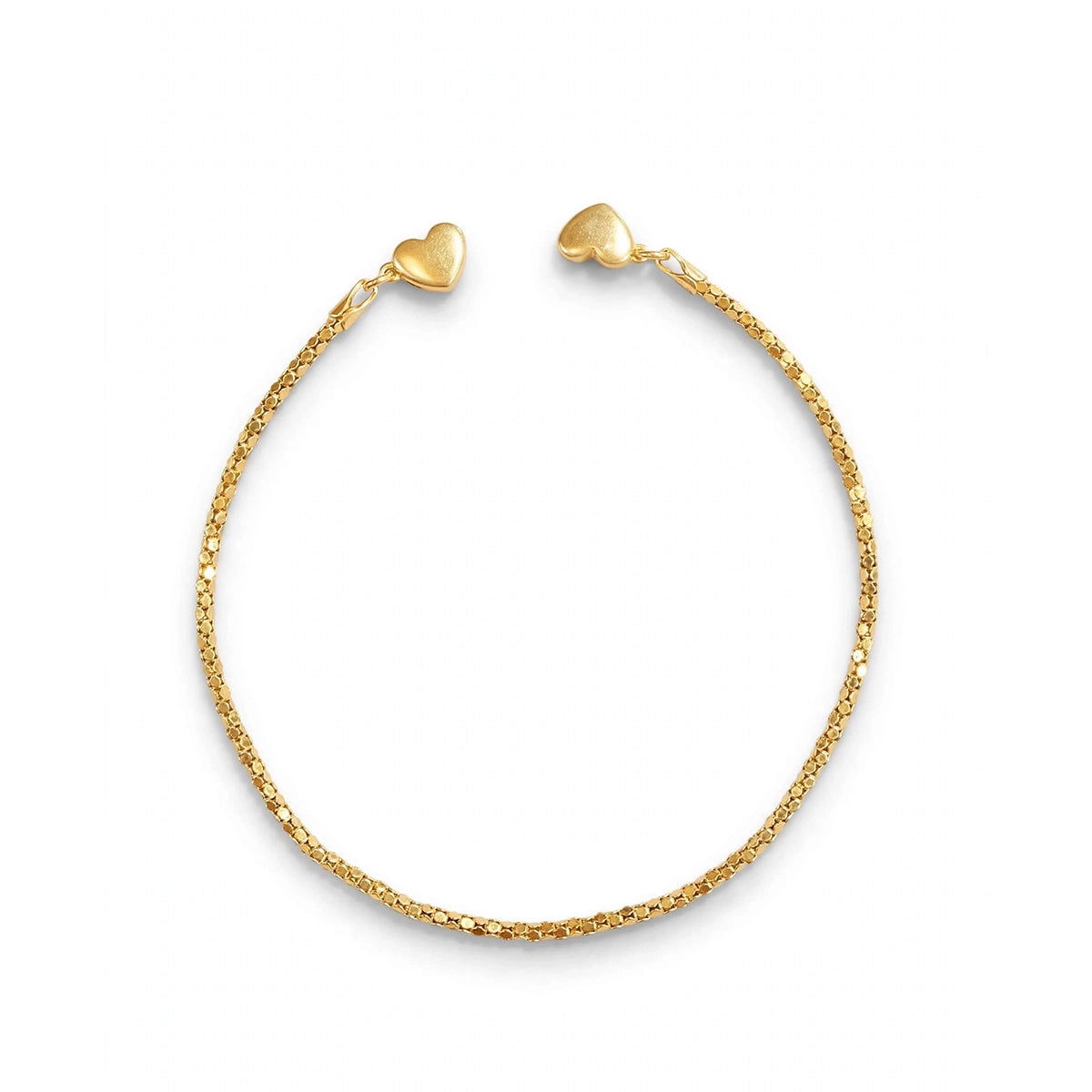 Sterling Silver Gold-Plated Magnetic Heart Chain Bracelet 7.5''