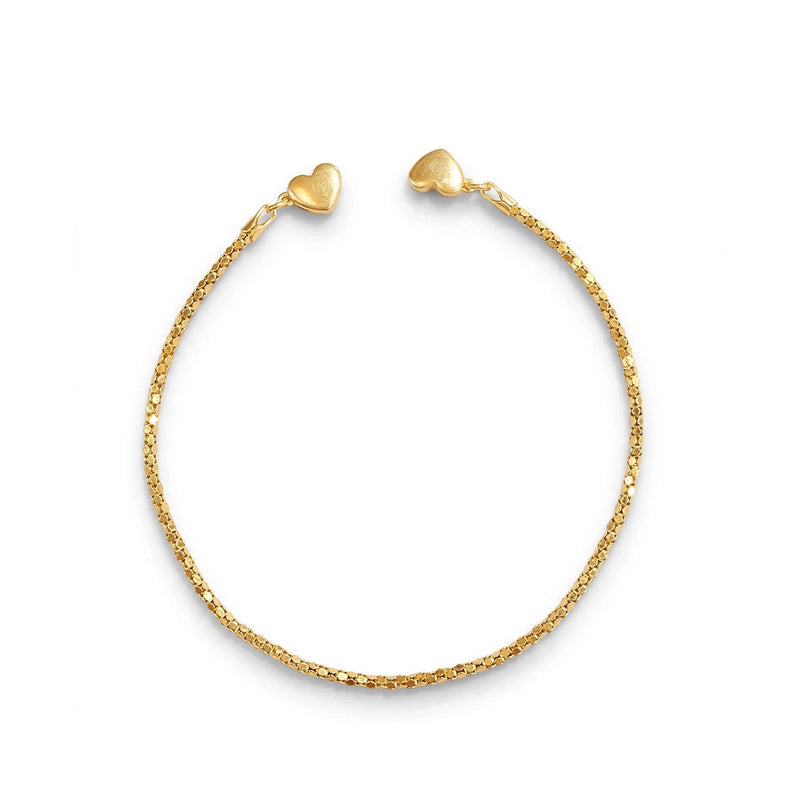 Sterling Silver Gold-Plated Magnetic Heart Chain Bracelet 7.5''