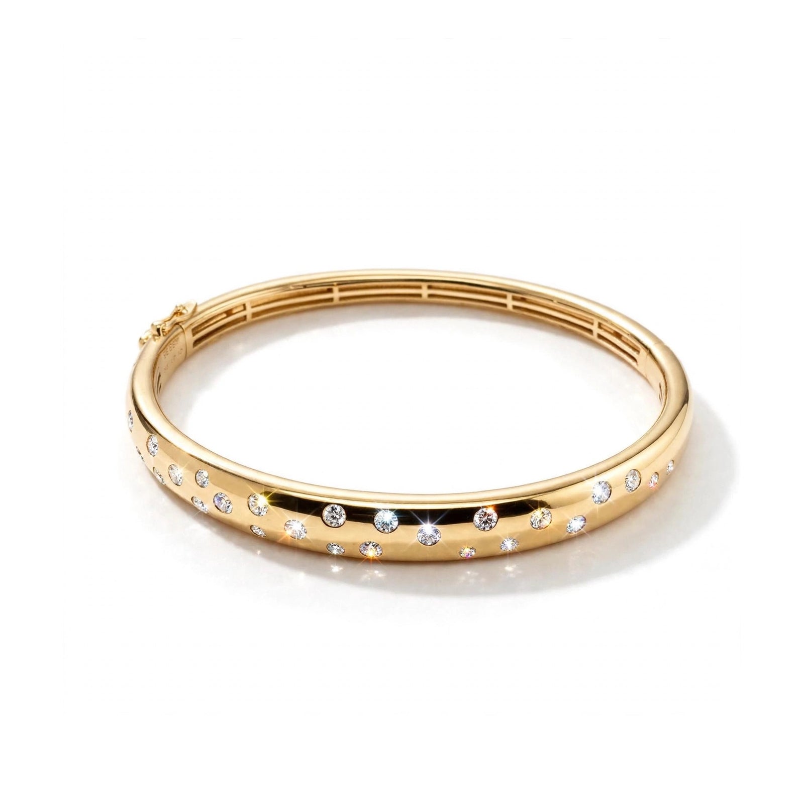 9K Yellow Gold 1.35ct Lab-Grown Diamond Scattered Bangle