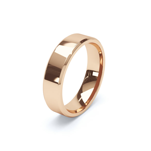 Ladies Bevelled Wedding Ring