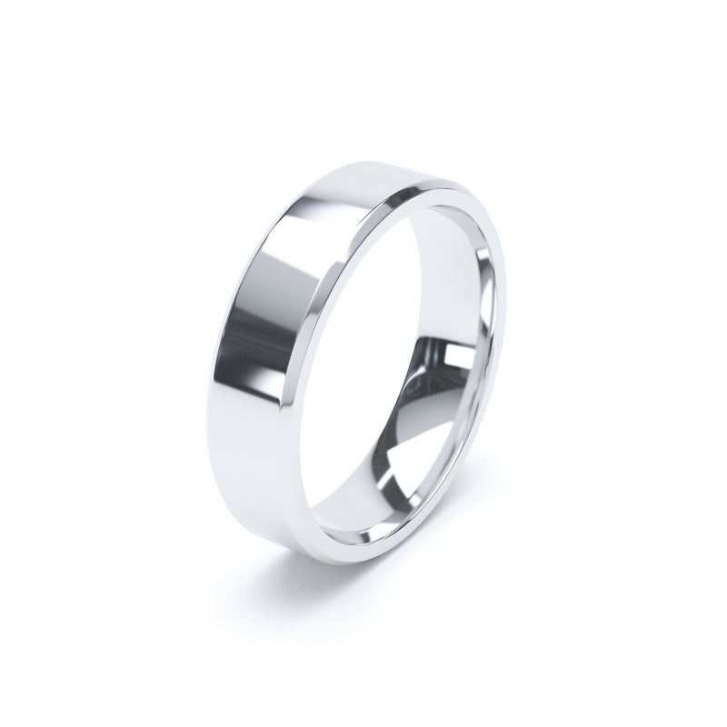 Ladies Bevelled Wedding Ring