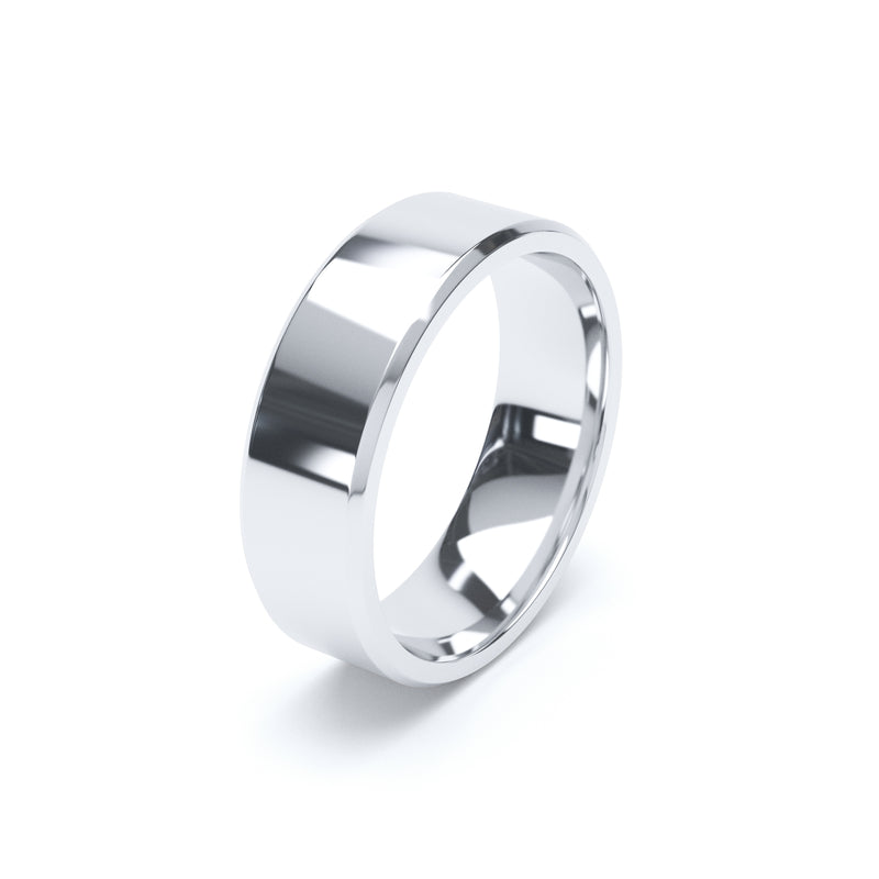 Ladies Bevelled Wedding Ring