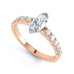 Marquise Cut Centre Stone, Two V claw, Diamond Engagement Ring with Scallop set Shoulders