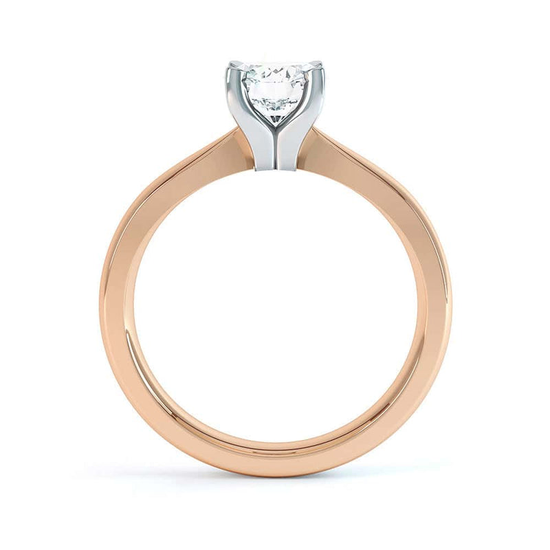 Round Brilliant Cut Centre Stone, 4 claw, Knife Edge Shoulders, Diamond Engagement Ring