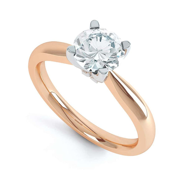 Round Brilliant Cut Centre Stone, 4 claw, Knife Edge Shoulders, Diamond Engagement Ring