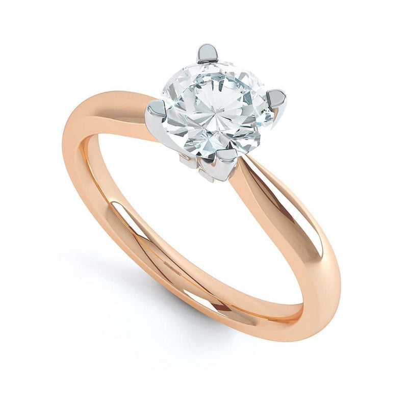 Round Brilliant Cut Centre Stone, 4 claw, Knife Edge Shoulders, Diamond Engagement Ring