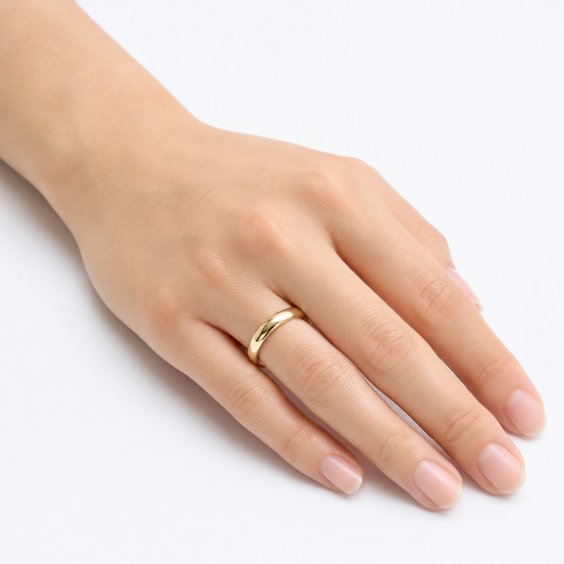 Ladies D Shape Wedding Ring
