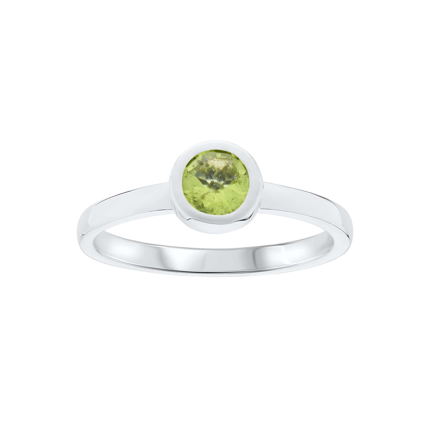 Peridot Rubover Stacking Ring