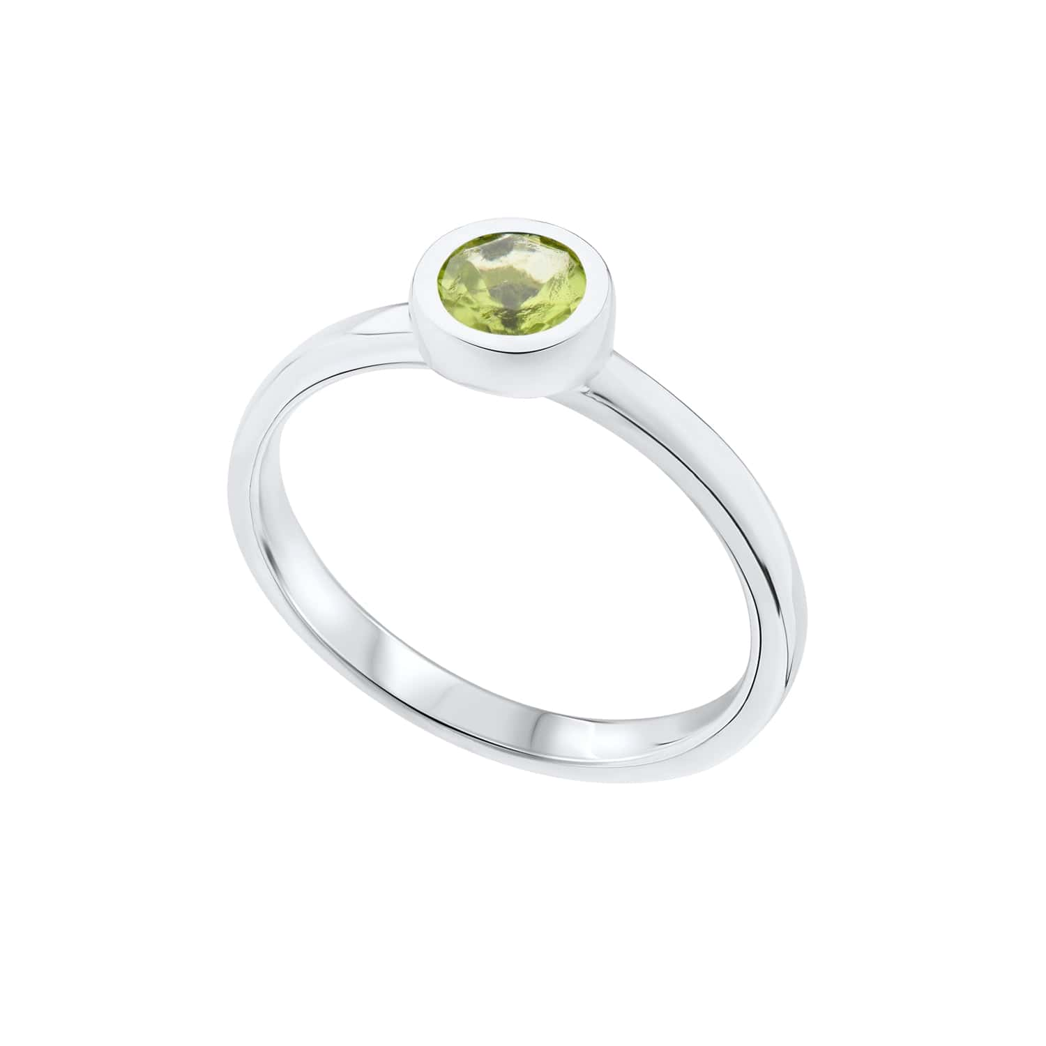 Peridot Rubover Stacking Ring