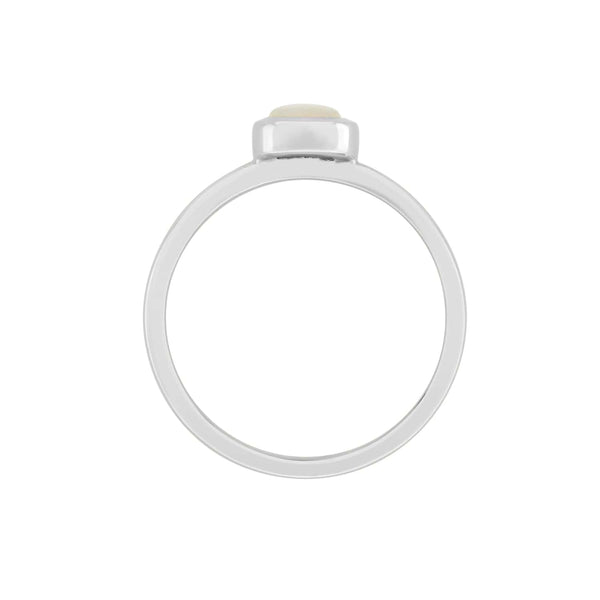 Medium Opal Rubover Stacking Ring in 9ct gold