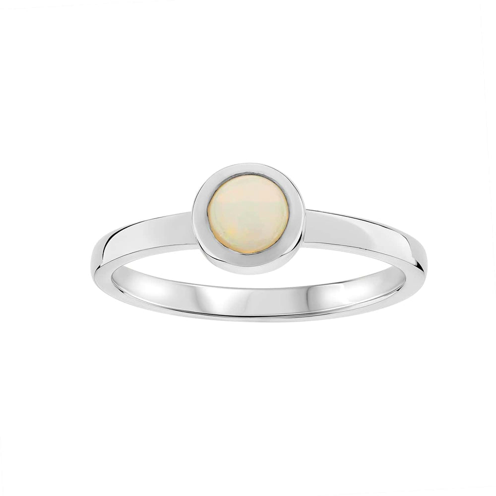 Medium Opal Rubover Stacking Ring in 9ct gold
