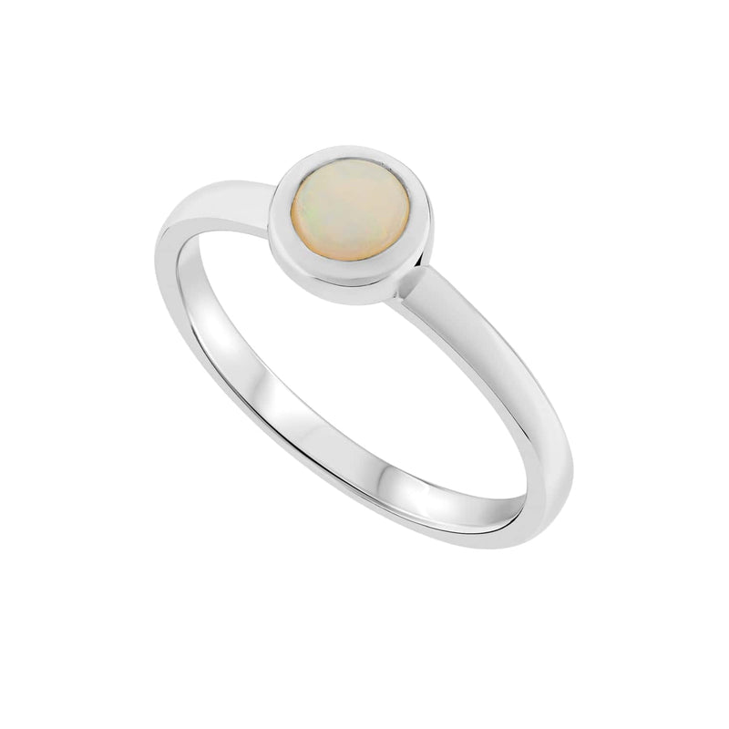 Medium Opal Rubover Stacking Ring in 9ct gold