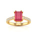 Ruby with Diamond Set Shoulders Dress Ring