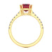 Ruby with Diamond Set Shoulders Dress Ring
