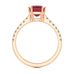 Ruby with Diamond Set Shoulders Dress Ring