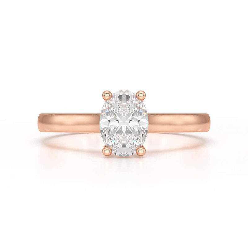 Diamond Engagement Ring- Oval 4 Claw Parallel Scollop Set Shank