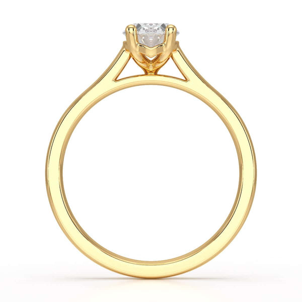 Diamond Engagement Ring- Oval 4 Claw Parallel Scollop Set Shank