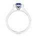 Round Shape Blue Sapphire Engagement Ring - Diamond Halo in 18ct Gold and Platinum