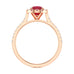 Diamond Halo Round Shape Ruby Engagement Ring in 18ct Gold and Platinum