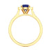 Diamond Halo Round Shape Blue Sapphire Engagement Ring in 18ct Gold and Platinum
