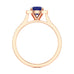 Diamond Halo Round Shape Blue Sapphire Engagement Ring in 18ct Gold and Platinum