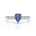 Pear Blue Sapphire with Diamond Set Shoulders Ring in 18ct Gold and Platinum