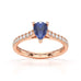 Pear Blue Sapphire with Diamond Set Shoulders Ring in 18ct Gold and Platinum