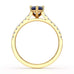 Pear Blue Sapphire with Diamond Set Shoulders Ring in 18ct Gold and Platinum