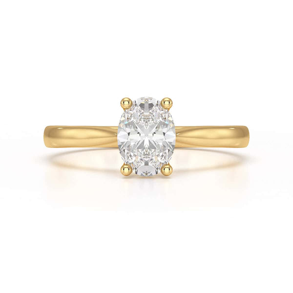 Diamond Engagement Ring- Oval 4 Claw Knife Edge Shoulders