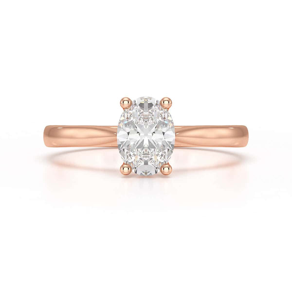 Diamond Engagement Ring- Oval 4 Claw Knife Edge Shoulders