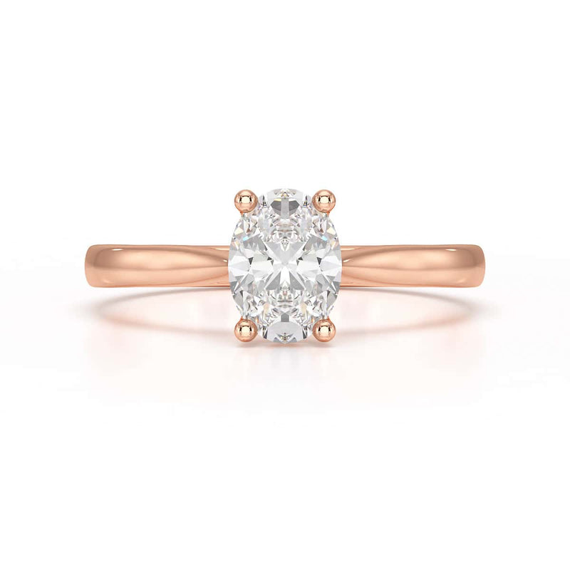 Diamond Engagement Ring- Oval 4 Claw Knife Edge Shoulders