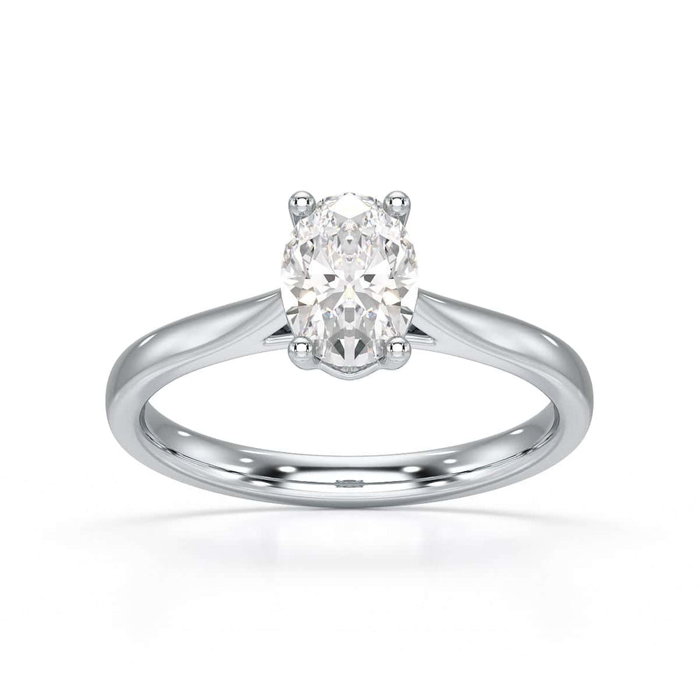 Diamond Engagement Ring- Oval 4 Claw Knife Edge Shoulders