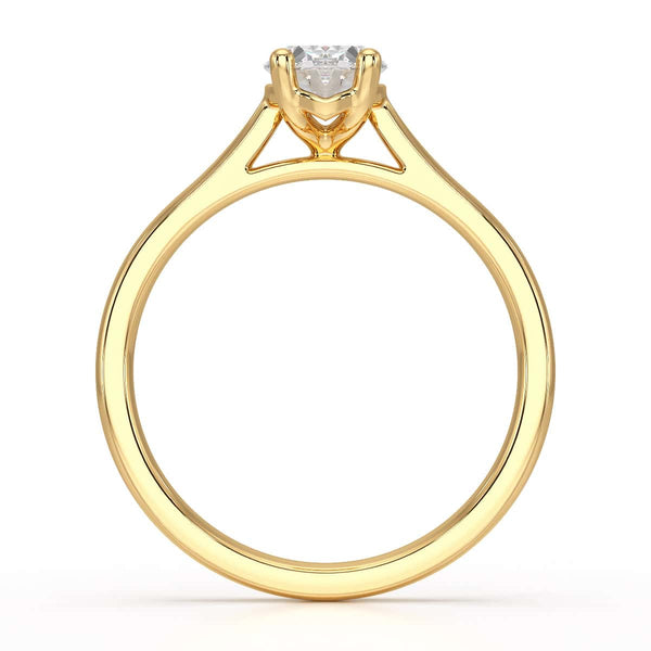 Diamond Engagement Ring- Oval 4 Claw Knife Edge Shoulders