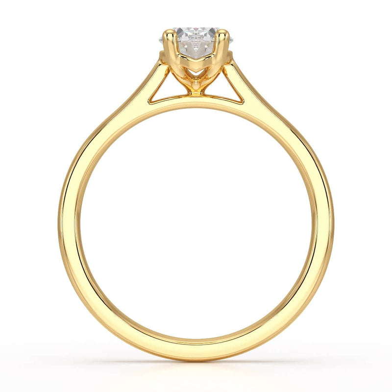 Diamond Engagement Ring- Oval 4 Claw Knife Edge Shoulders