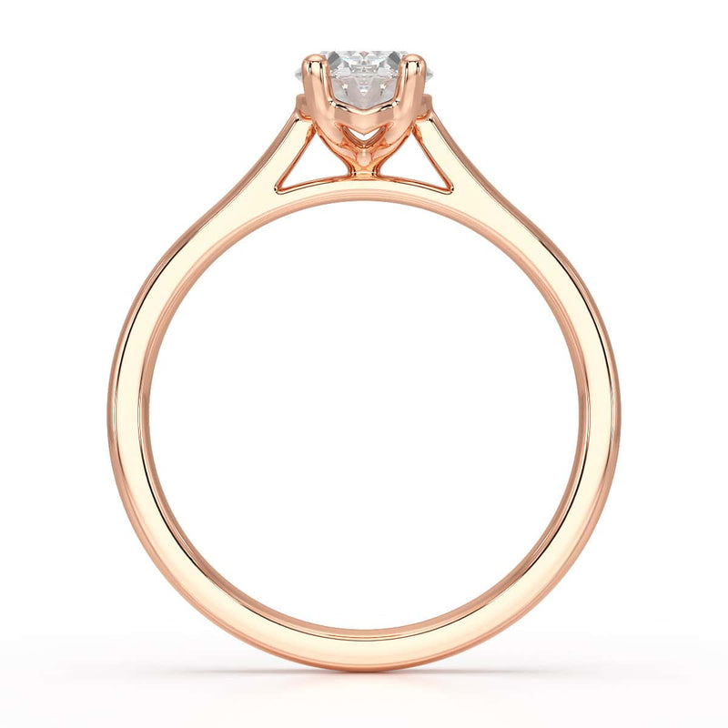 Diamond Engagement Ring- Oval 4 Claw Knife Edge Shoulders