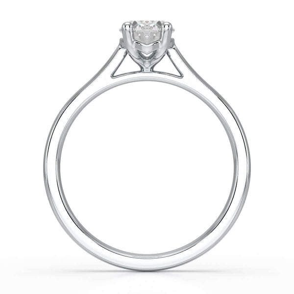 Diamond Engagement Ring- Oval 4 Claw Knife Edge Shoulders