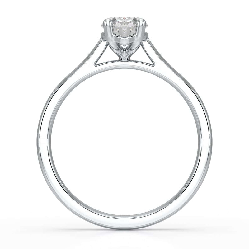 Diamond Engagement Ring- Oval 4 Claw Knife Edge Shoulders