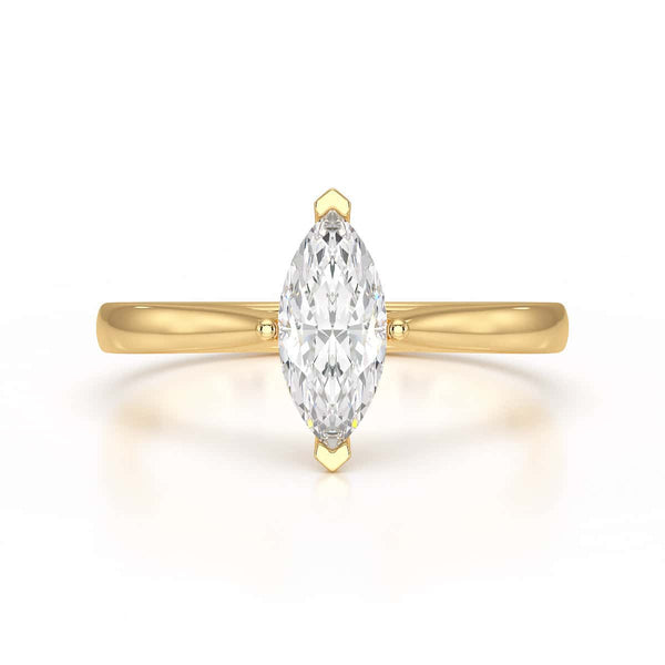 Diamond Engagement Ring- Marquise V Claw Tapered Shoulders