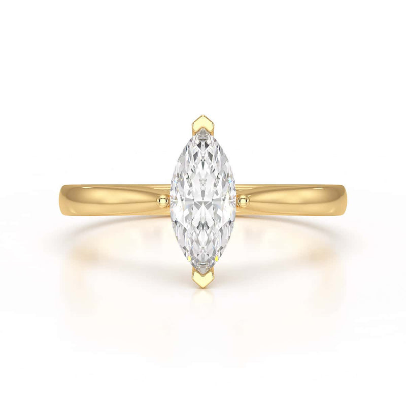 Diamond Engagement Ring- Marquise V Claw Tapered Shoulders