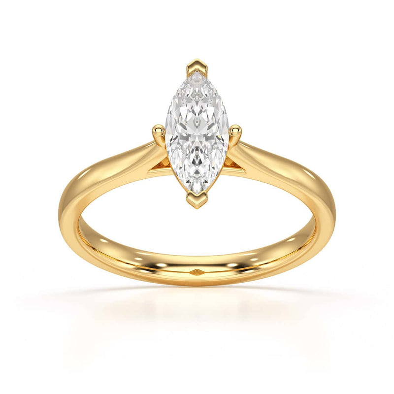 Diamond Engagement Ring- Marquise V Claw Tapered Shoulders