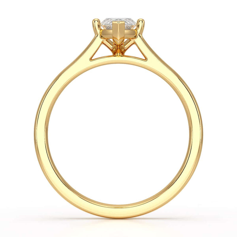 Diamond Engagement Ring- Marquise V Claw Tapered Shoulders
