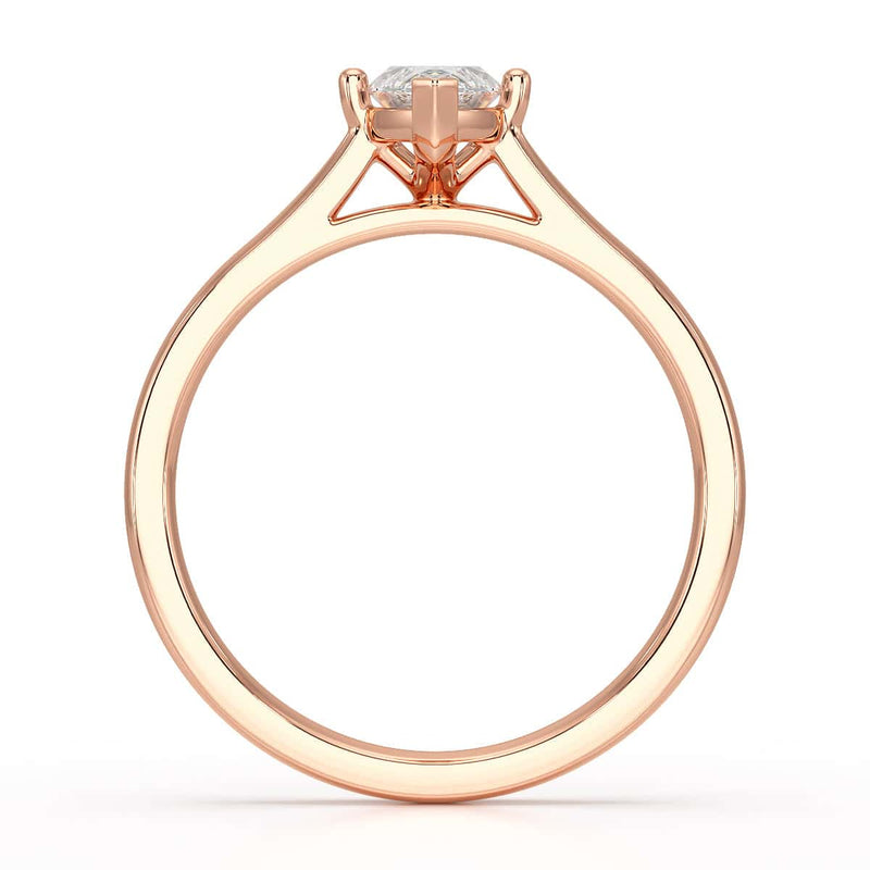 Diamond Engagement Ring- Marquise V Claw Tapered Shoulders