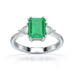 Emerald Trilogy Ring with Trillion side stone Dress Ring